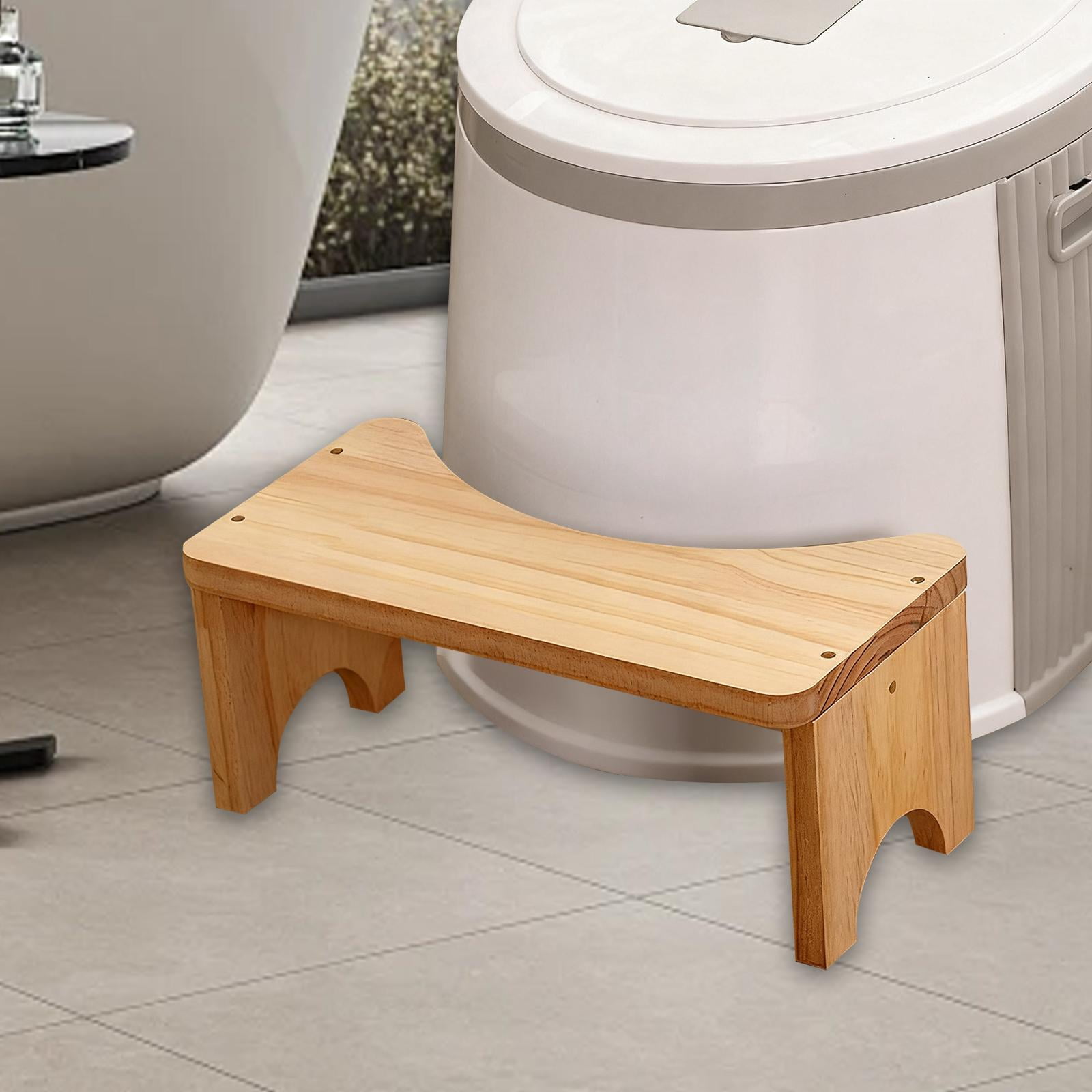 EHJRE Toilet Potty Step Non Slip Potty Stool Wood Toilet Stool Squat Footrest Portable Squatting Stool Stable Structure Suitable for Women Seniors Children Home Decoration