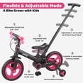 thumbnail image 4 of JMMD 6-in-1 Toddler Bike for Ages 18-60 Months, Foldable Balance Bike with Push Handle, Training Wheels, Adjustable Seat & Handbrake - Perfect Gift for Boys Girls, Rosered, 4 of 9