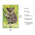 thumbnail image 2 of Australia - Koala Bear In A Tree - Vintage Airline Travel Poster by Robert Jones c.1969 - Master Art Print (Unframed) 13in x 19in, 2 of 4