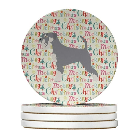 

Schnauzer Merry Christmas Large Sandstone Coasters Pack of 4 4 in x 4 in