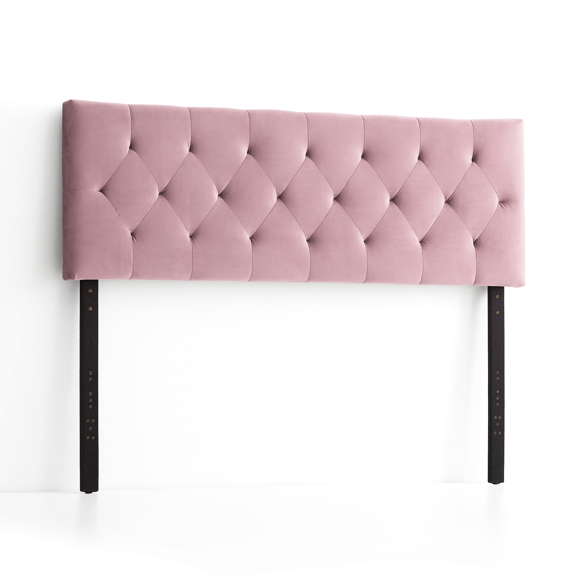 Rest Haven Raleigh Tufted Velvet Upholstered Headboard, Twin-XL, Pink