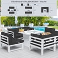 thumbnail image 4 of RADIATA 9 Pieces Aluminum Furniture Sofa Set with Fire Pit Table, Dark Gray/Black, 4 of 11