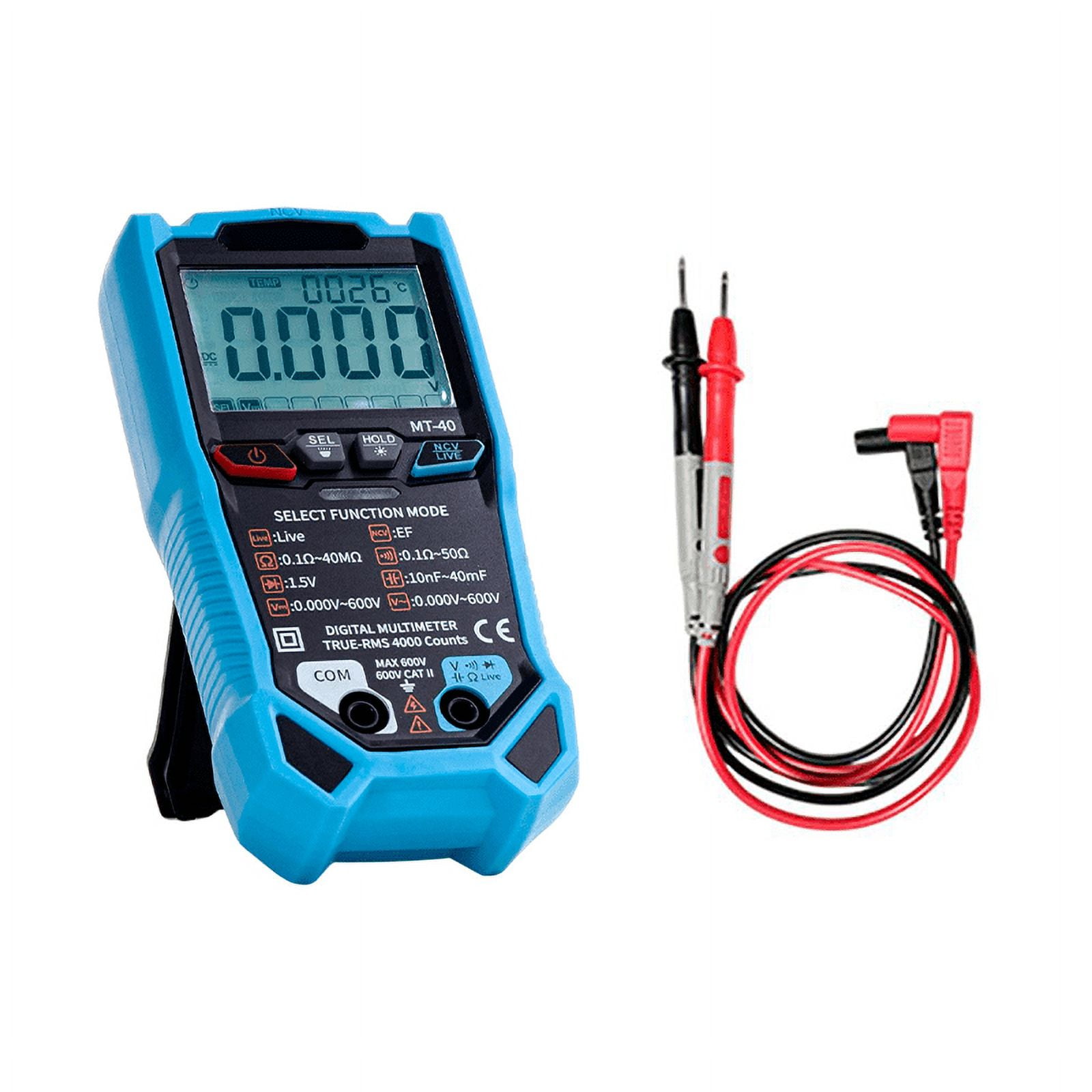 Mt-40 Intelligent Digital Multimeter 4000 Counts True Rms Ac Dc Voltage 600V