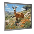 thumbnail image 2 of Designart "Antelope in Blooming Meadow" Abstract Framed Wall Art Decor - Modern Brown Abstract Fractal Living Room Framed Canvas Art, 2 of 6