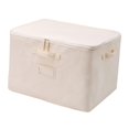 thumbnail image 3 of GUOOL Fabric Storage Boxes Organiser Foldable Blanket Storage Bag for Comforter Pillow With Lid C, 3 of 9