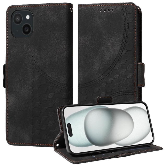 Funda GANGXUN para iPhone 15 Plus con diseño acolchado elegante, cuero PU, protección total y ajuste preciso