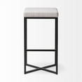 thumbnail image 2 of Mercana Frodo 29.75" Seat Height White Fabric Seat Black Metal Base Stool, 2 of 7