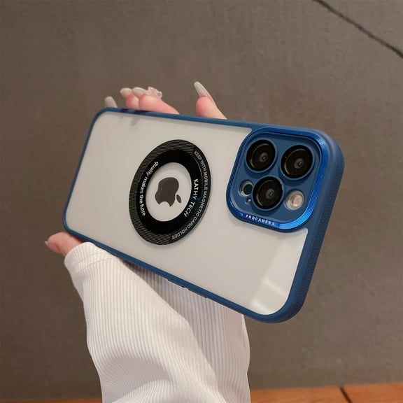 Jiahe Cover for iPhone 13 Pro Max, Compatible with MagSafe Case,Slim Lightweight Anti-Scratch Shockproof Soft TPU Camera Lens Protector Acrylic Transparent Back Cover, darkblue