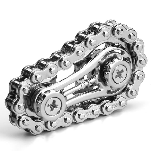 Cool Sprockets Fidget Chain Roller, Assemble Fidget Spinner Ring Toys for Kids Adults, Metal Fidgeting Sensory Bike Chain Gears, EDC Novelty Stress Relief Hand Spinner Kinetic Desk Office Gift