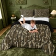 thumbnail image 3 of meiyoeat Rustic Camouflage Print Full Size Comforter Sets For Kids,Retro Farmhouse Camo Hunting Bedding Comforter Set For Boys,Black Reversible,3Pcs, 3 of 7