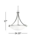 thumbnail image 5 of Possini Euro Design Deco Brushed Nickel Pendant Chandelier 24 1/4" Wide Modern White Marbled Bowl Glass 5-Light Fixture for Dining Room Kitchen Island, 5 of 6