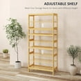 thumbnail image 4 of Bamboo Shelf,Bamboo Shelf Stand Utility Storage Shelf Multifunctional Bathroom Kitchen Living Room Holder Plant Flower Stand (5-Tier), 4 of 17