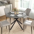 thumbnail image 2 of 40" Round Dining Table for 4 Kitchen Table with Steel Legs, Distressed Grey, 2 of 10