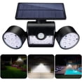thumbnail image 2 of Lámpara solar de exterior, lámpara de pared solar para exteriores, con 30 focos LED de doble cabezal, impermeables, rotación de 360 grados, con sensor de movimiento para jardín., 2 of 5