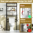 thumbnail image 3 of VERDALAY Estante de baño de 4 niveles con ganchos y portarrollos Estante metálico y de madera Estante abierto que ahorra espacio Organizador para artículos de tocador Estante para el baño, 3 of 9