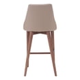 thumbnail image 5 of Moor Counter Stool Dark Grey Beige Wingback Seat Wood Base Walnut Finish, 5 of 8