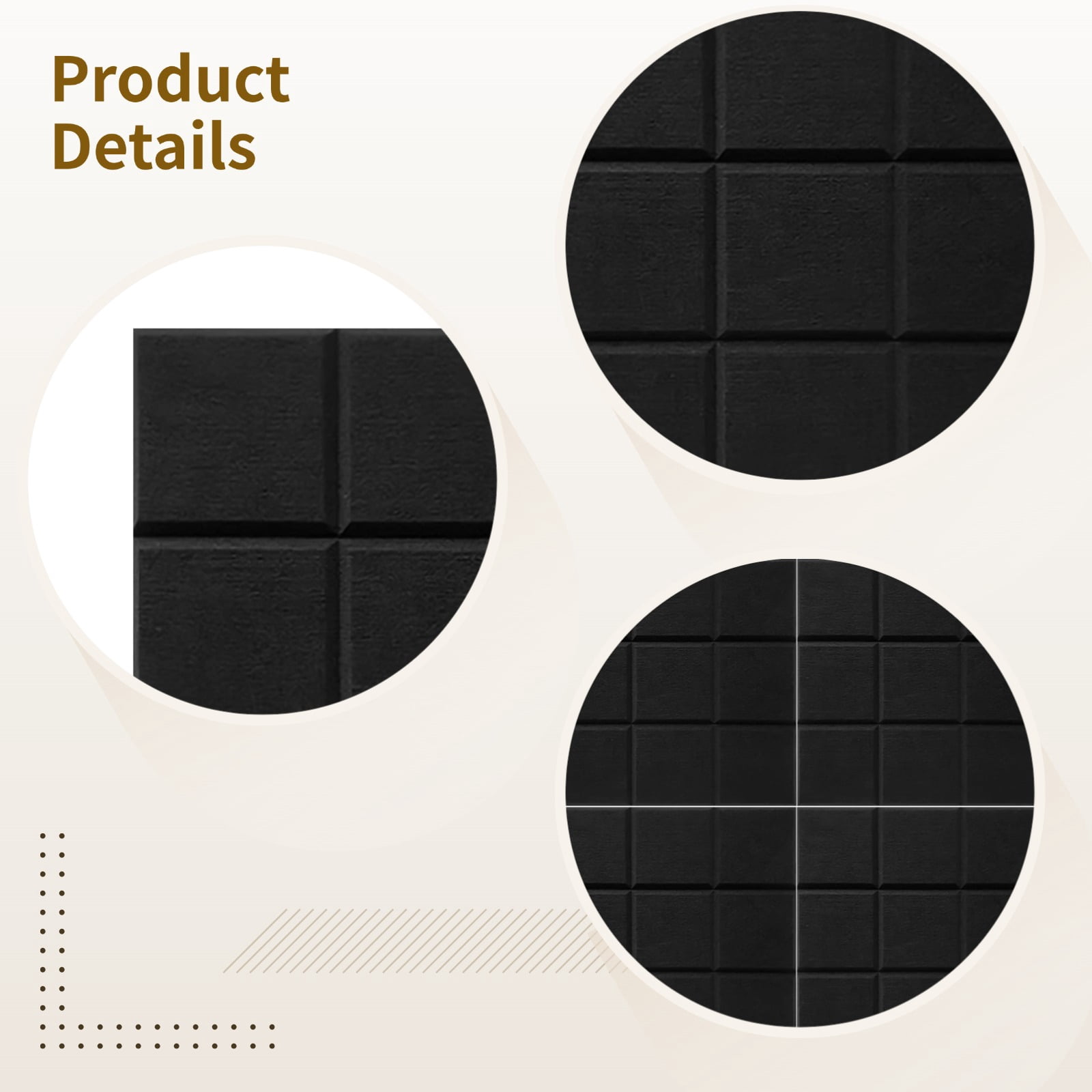 12 Pcs Nine-Grid Felt Wall Panels,Black Cork Board Set with Full Back Adhesive, Repositionable,Easy Install, Noise Reducing,Push Pin Friendly (12x12 in/30x30 cm)