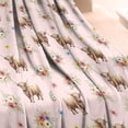 thumbnail image 3 of Pink Highland Cow Flower Pattern Blanket,Comfortable Soft Flannel Throw Blanket,All Season,Warm Lightweight Blankets for Sofa Bed Couch Living Room Chair,30"x40", 3 of 4