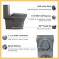 thumbnail image 3 of Dual-Flush One Piece Toilet,1.1/1.60 GPF Water-Saving Elongated Comfort Height Floor Mounted Toilet,Soft Closing Seat,LIGHT GREY, 3 of 7