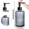 thumbnail image 4 of Glass Soap Dispenser Honeycomb Design, 16 Ounce Kitchen Soap Dispenser for Bathroom, Hand Soap, Dish Soap (Grayish Blue), 4 of 9