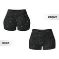 thumbnail image 5 of Fotbe Spider Web Black Seamless Shorts, Womens Workout Shorts High Waist Stretch Booty Short for Gym/Yoga/Running/Biking-Small, 5 of 9