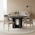 thumbnail image 6 of GOMYHOME 47" Round Dining Table with Pedestal Base, Modern Wood Kitchen Table, Dark Charcoal, 6 of 9