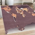 thumbnail image 1 of Earth Decorative Rug, Detailed World Map with All Countries Major Capital Cities Universe Continents, Quality Carpet for Bedroom Dorm and Living Room, 6 Sizes, Plum Peach, by Ambesonne, 1 of 4