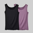 thumbnail image 2 of USSUMA Summer Tops for Women 2025 Womens Tank Tops Sleeveless Round Neck Solid Color Casual Plus Size Tops for Women Casual Blouse Loose Tshirt Climbing Black Festive Fashion Tank Top for Women M, 2 of 3