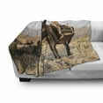 thumbnail image 3 of Donkey Soft Flannel Fleece Blanket, Greek Donkey up in the Mountains of Lesvos Island in Mediterranean Sea Digital Image, Cozy Plush for Indoor and Outdoor Use, 60" x 80", Multicolor, by Ambesonne, 3 of 6