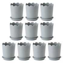 10 Sets Rose Planting Pot Nursery Garden Flowerpots Small Succulent Container Office Grey