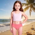 thumbnail image 2 of Girls Two-Piece Swimwear for Girls with UPF 50+ Rash Guard and Swim Shorts Sun Beach Pool Outfit for Toddlers and Kids Spring Summer Sun Safe Stitching, 2-3 Years, Pink2, 2 of 8