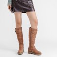 thumbnail image 6 of LOVE STEETLY Women's Slouchy Knee‑High Riding Boots, Round Toe Platform Side Zipper Casual Versatile Comfort Boot., 6 of 7