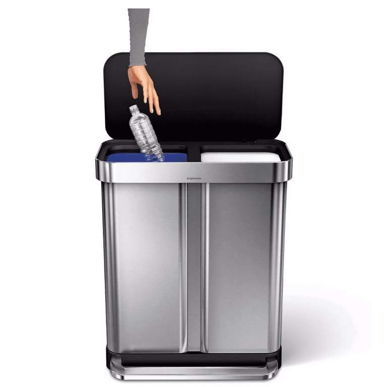 simplehuman 58 Liter / 15.3 Gallon Rectangular Dual Compartment