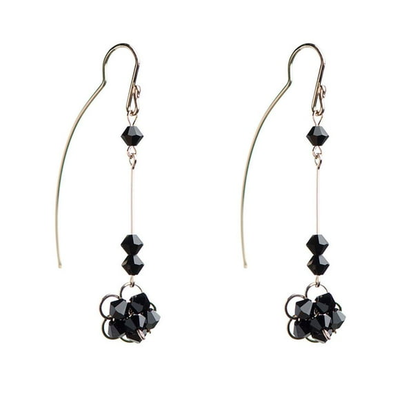 Aretes Violador con Cristal Swarovski en Aleación con Oro 18k Largo 4cm Jands Joyeria y Moda JA-063-V 01 JE280