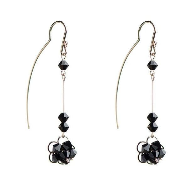 Aretes Violador con Cristal Swarovski en Aleación con Oro 18k Largo 4cm Jands Joyeria y Moda JA-063-V 01 JE280