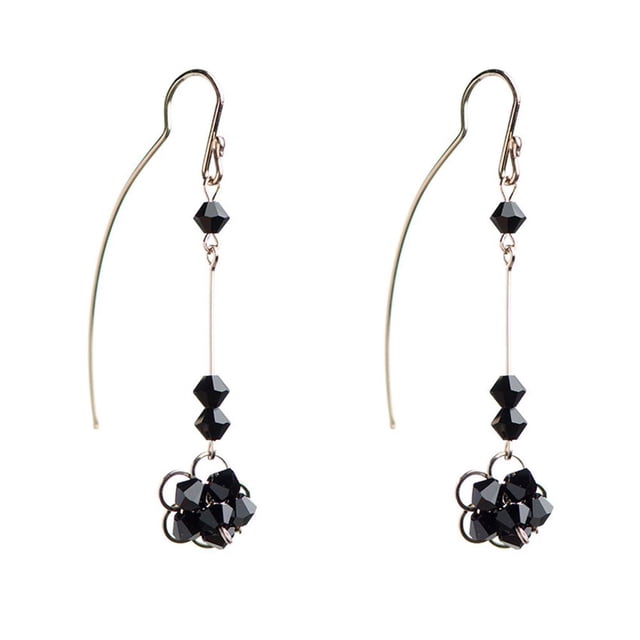 Aretes Violador con Cristal Swarovski en Aleación con Oro 18k Largo 4cm Jands Joyeria y Moda JA-063-V 01 JE280