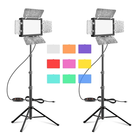 Iluminación fotográfica EMART LED Studio con soporte para trípode, 2 paquetes