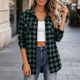 thumbnail image 6 of Caywon Women's Loose Cut Plaid Button-Up Shirt with Chest Pockets, Long Sleeve Casual Flannel Top for Fall Travel and Weekend excursions, 6 of 8