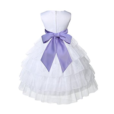 - Ekidsbridal White Satin Shimmering Organza Flower Girl Dresses Wedding Pageant Dresses Formal Special Occasion Dresses Holy Communion Baptism Reception Recital Holiday Seasonal Ball Gown 308S