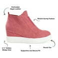 thumbnail image 5 of Journee Womens Clara Round Toe Inside Zip Wedge Sneakers, Widths Available, 5 of 10