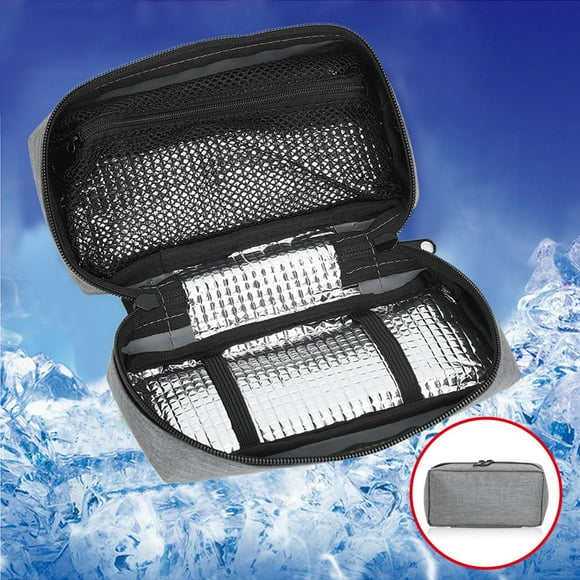Insulin Organizer Insulin Protector Bag Travel Insulin Bag Portable Insulin Cooler Protector Bag Organizer Insulation Cooling Pouch Case Gray