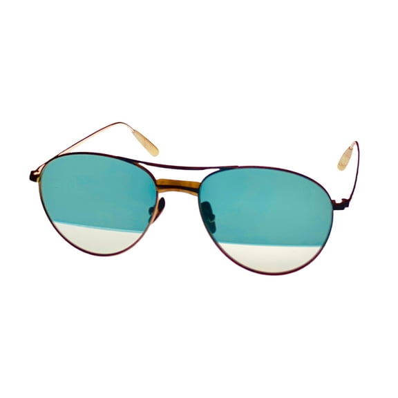 John Varvatos Mens Gold Metal Aviator Sunglass V533, Gradient Lens