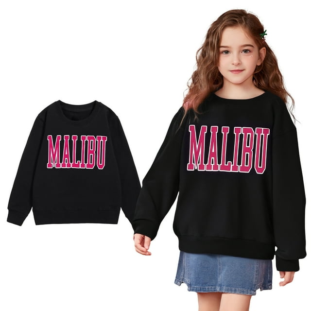WENXIAOO Chandail en Molleton pour Garçons Imprimé Lettre Manches Longues Col Rond Chandail Vêtements d'Automne 9-10 Ans