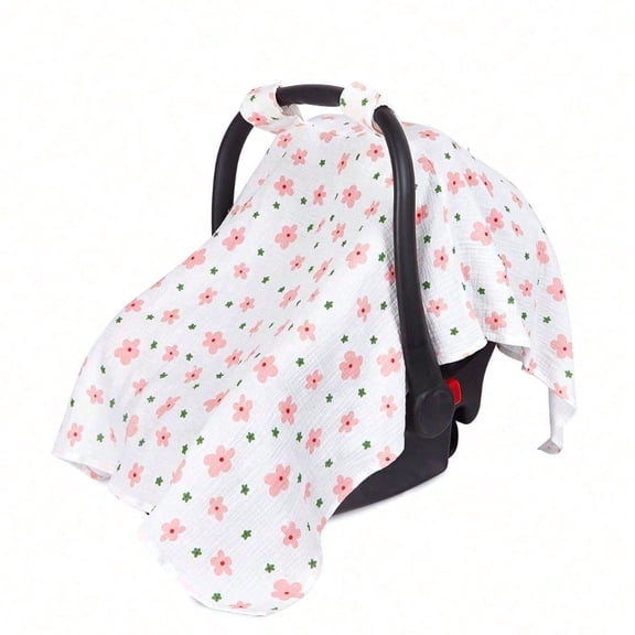 1pc Floral Pattern Infant Car Seat Cover, Dustproof