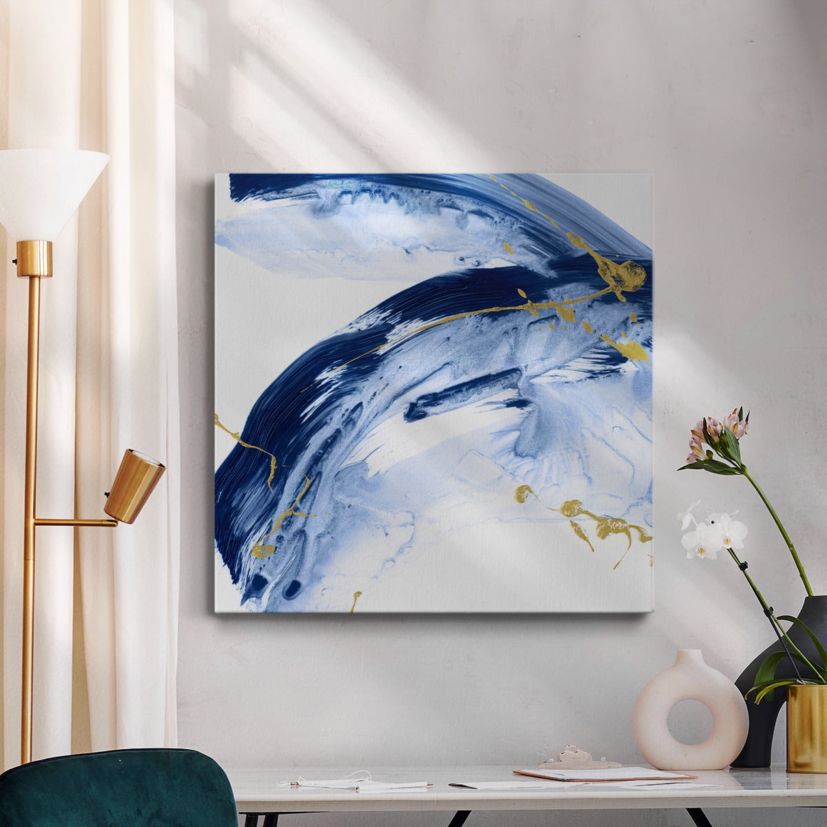 Wexford Home Golden Current IV-Premium Gallery Wrapped Canvas, 10" x 10" - Ready to Hang