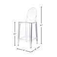 thumbnail image 2 of Casper Tabouret de Comptoir Transparent en Polycarbonate de Qualité Contractuelle (Ensemble de 2), 2 of 2