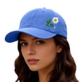 thumbnail image 4 of LIZUOJUN Soft Cotton Dad Hat Flower Design Embroidered Soft Twill Inner Sweat Wicking Band UV Protection Casual Hiking Shopping, Blue, Daily sun shade hat, 4 of 4