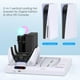 thumbnail image 4 of Soporte vertical para PS5 con ventilador de refrigeración y estación de carga para mandos, soporte de carga para PSVR, organizador de almacenamiento de juegos y ranura para mando a distancia, 4 of 7