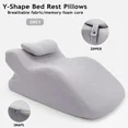 thumbnail image 3 of ColourTree Grey Adult Ergonomic Memory Foam Bed Triangle Wedge Pillow Headboard with Face Down Massage Prone Pillow Function for Reading, with Washable Cover, 3 of 7