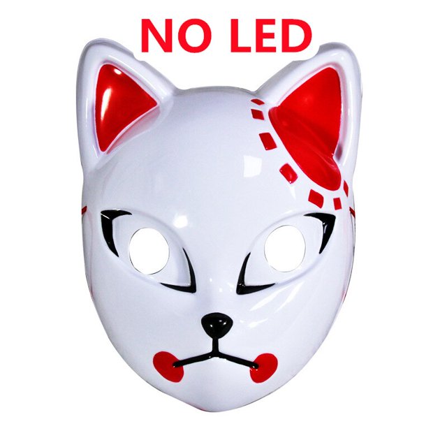 Anime Demon Slayer Kimetsu No Yaiba máscara LED accesorios de Cosplay Sabito Kamado Tanjirou Makomo máscaras de fiesta de Halloween Gao Jinjia LED